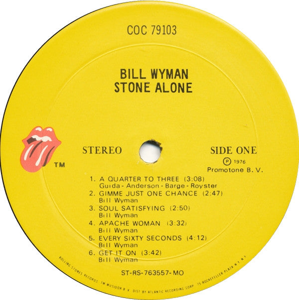 Bill Wyman : Stone Alone (LP, Album, MO )