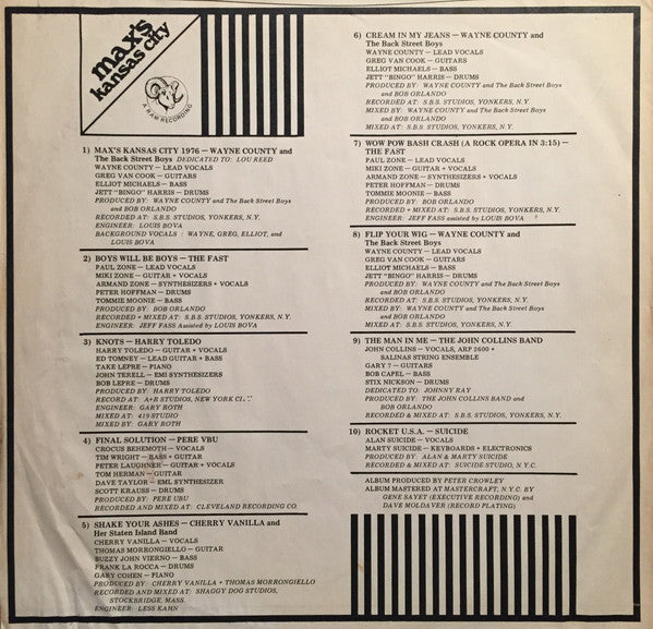 Various : 1976 Max's Kansas City (LP, Comp)