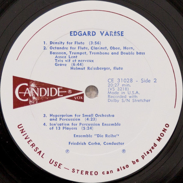 Edgard Varèse : Density / Intégrales / Offrandes / Hyperprism / Octandre / Ionisation (LP, Album)