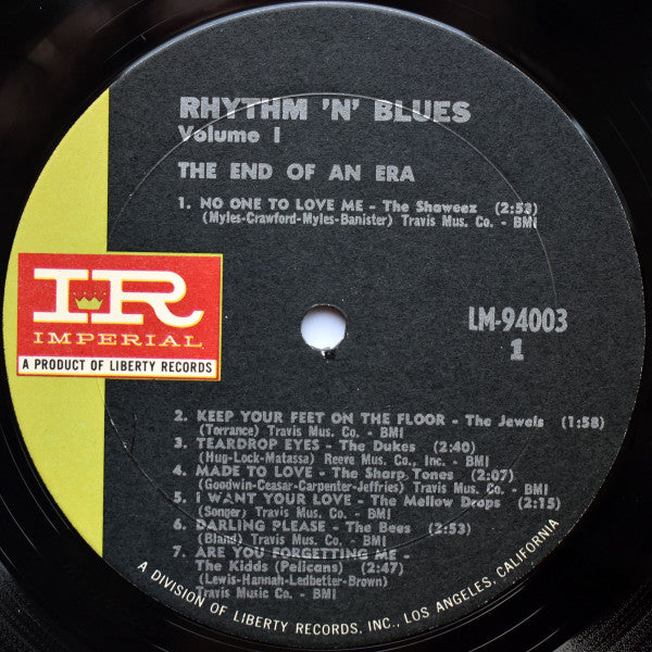 Various : Rhythm 'N' Blues Volume 1: The End Of An Era (LP, Comp, Mono, Res)