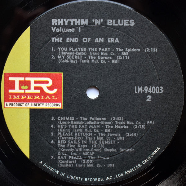 Various : Rhythm 'N' Blues Volume 1: The End Of An Era (LP, Comp, Mono, Res)