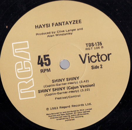 Haysi Fantayzee : Shiny Shiny (Dance Version) (12", Single)