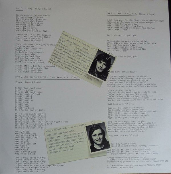 AC/DC : T.N.T. (LP, Album, RE, Gat)