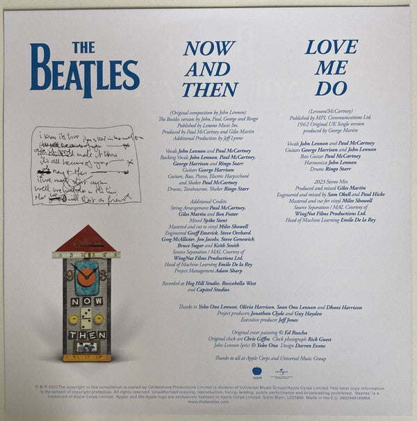 The Beatles : Now And Then / Love Me Do (7", Single, Blu)