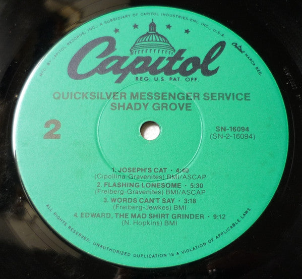 Quicksilver Messenger Service : Shady Grove (LP, Album, RE)