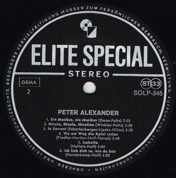 Peter Alexander : Peter Alexander (LP, Album)
