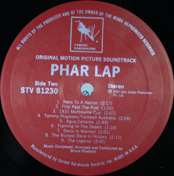 Bruce Rowland (2) : Phar Lap (Original Motion Picture Soundtrack) (LP, Album)