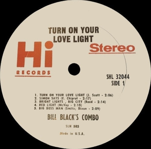 Bill Black's Combo : Turn On Your Love Light (LP)