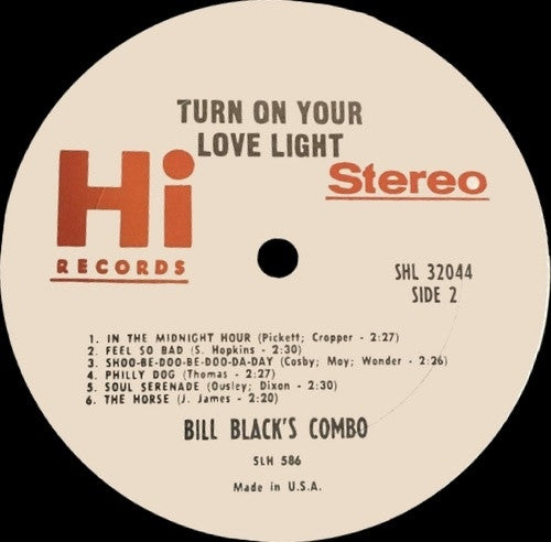 Bill Black's Combo : Turn On Your Love Light (LP)