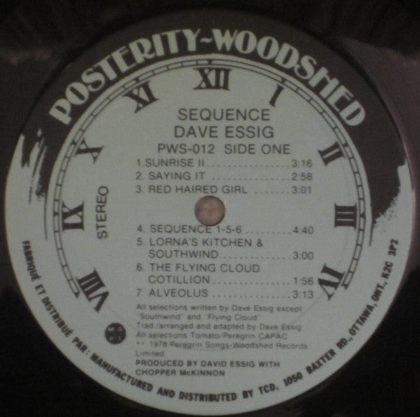 David Essig : Sequence (LP, Album)