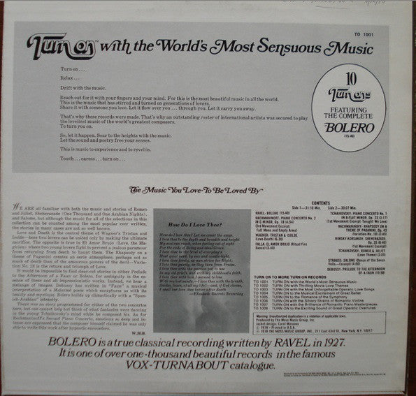 Various : Turn On With The World's Most Sensuous Music (LP, Comp)