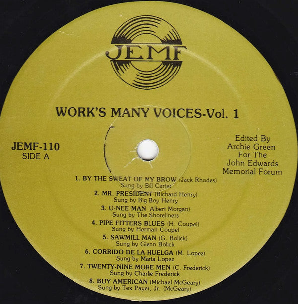 Various : Work's Many Voices - Volume I (LP, Comp)