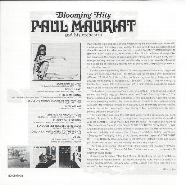 Paul Mauriat And His Orchestra : Blooming Hits (CD, Album, RE)