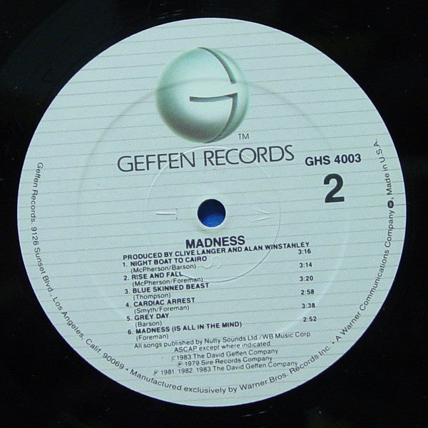 Madness : Madness (LP, Comp)