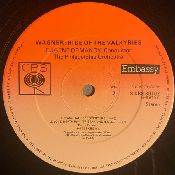 Richard Wagner / Eugene Ormandy, The Philadelphia Orchestra : Ride Of The Valkyries (LP, Album)