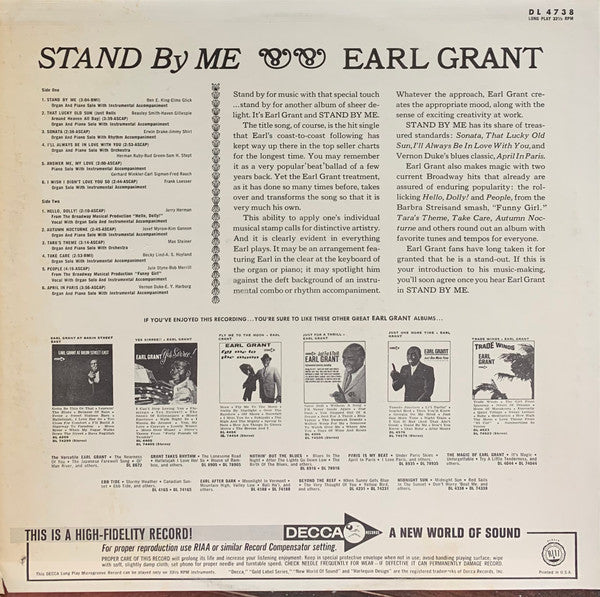 Earl Grant : Stand By Me (LP, Album, Mono)