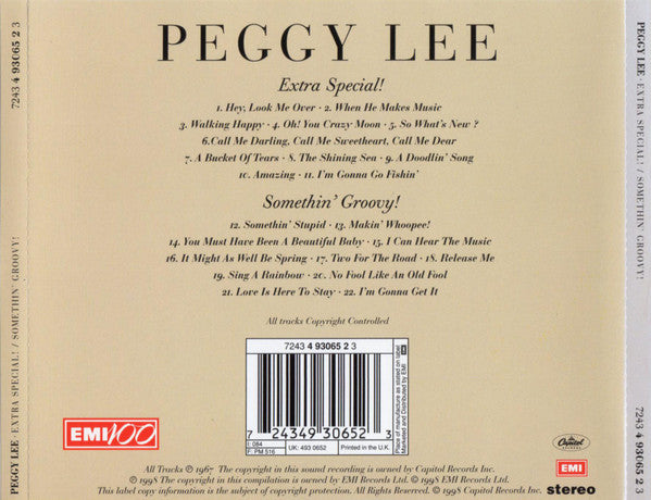 Peggy Lee : Extra Special! / Somethin' Groovy! (CD, Comp, RM)