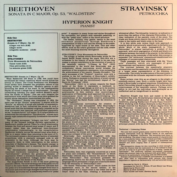 Beethoven* / Stravinsky*, Hyperion Knight : Sonata In C Major, Op. 53, "Waldstein" / Petrouchka (LP, Album)