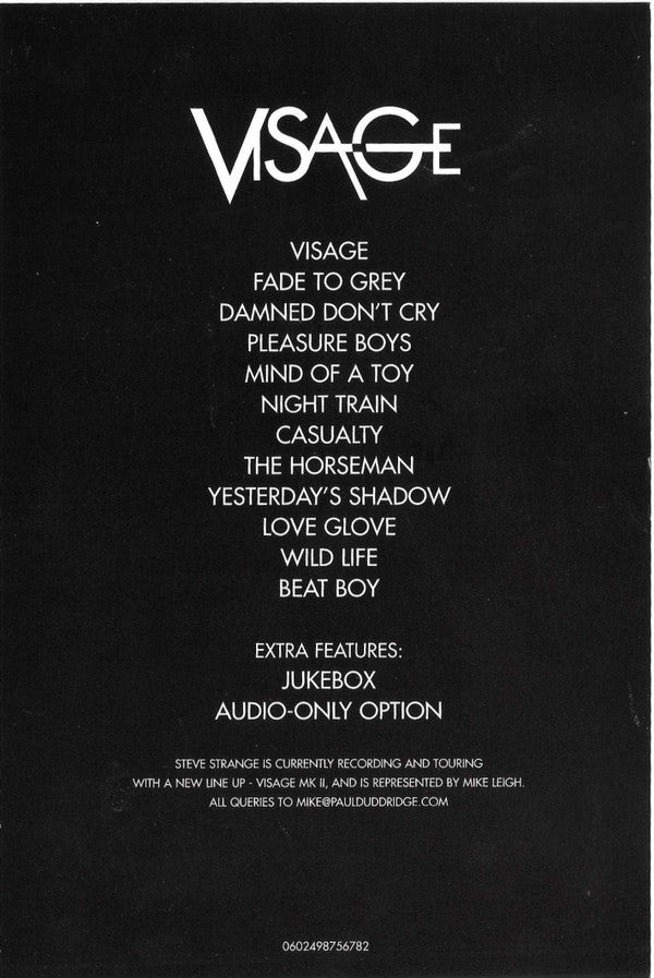 Visage : Visage (DVD-V, RE)