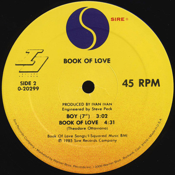 Book Of Love : Boy (12", Maxi, All)