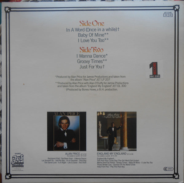 Alan Price : In a Word Six Love Songs by Alan Price (12", EP)