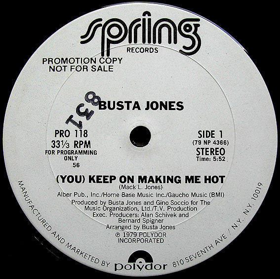 Busta Jones : (You) Keep On Making Me Hot (12", Promo)