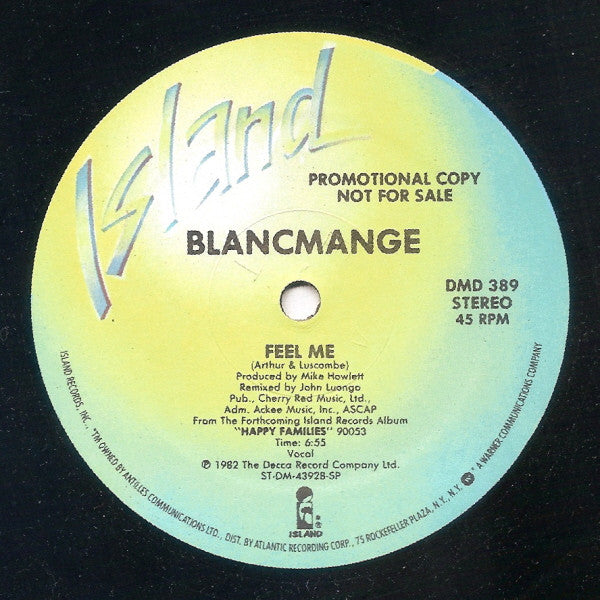 Blancmange : Living On The Ceiling / Feel Me (12", Single, Promo)