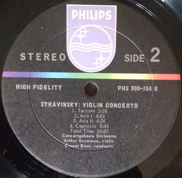 Arthur Grumiaux / Alban Berg / Igor Stravinsky : Violin Concertos (LP, Album)