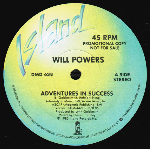 Will Powers : Adventures In Success (12", Promo, SP)