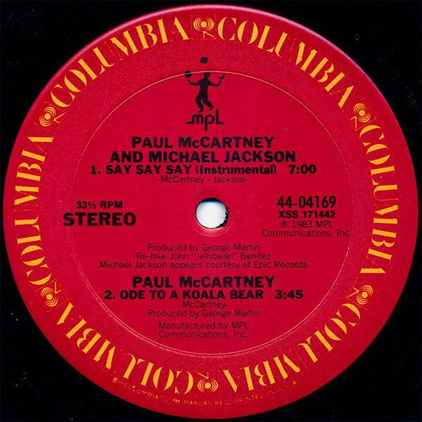 Paul McCartney And Michael Jackson : Say Say Say (12", Pit)