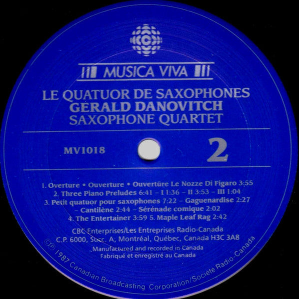 The Gerald Danovitch Saxophone Quartet : Gerald Danovitch Saxophone Quartet (LP, Album)