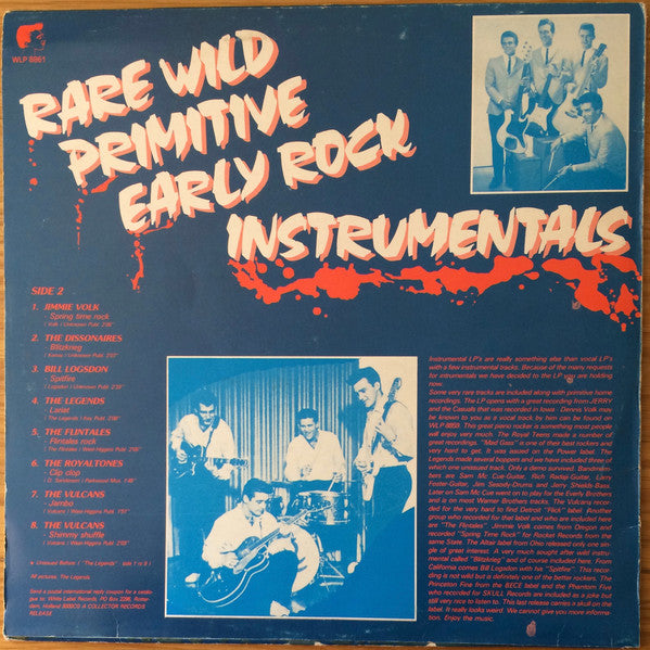 Various : Rare Wild Primitive Early Rock Instrumentals (LP, Comp)