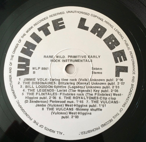 Various : Rare Wild Primitive Early Rock Instrumentals (LP, Comp)
