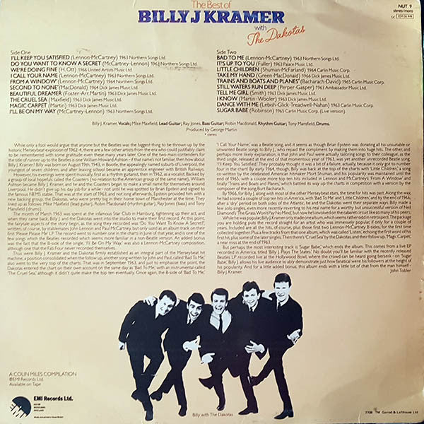 Billy J Kramer With The Dakotas* : The Best Of Billy J Kramer With The Dakotas (LP, Comp)