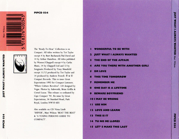 Mari Wilson : Just What I Always Wanted (CD, Comp)
