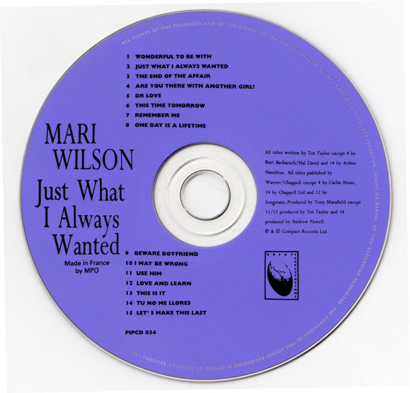 Mari Wilson : Just What I Always Wanted (CD, Comp)