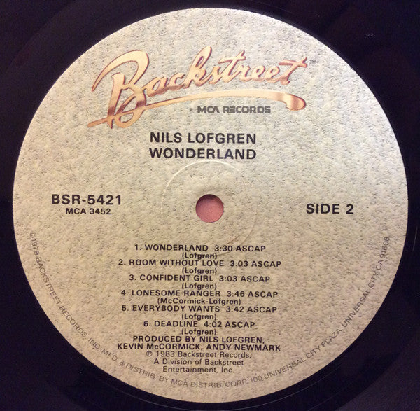 Nils Lofgren : Wonderland (LP, Album)