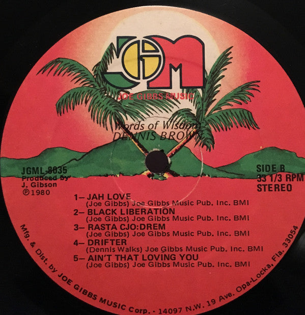 Dennis Brown : Words Of Wisdom (LP, Album)