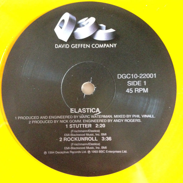 Elastica (2) : Stutter (10", Single, Ltd, Gol)