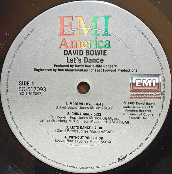 David Bowie : Let's Dance (LP, Album, Club)