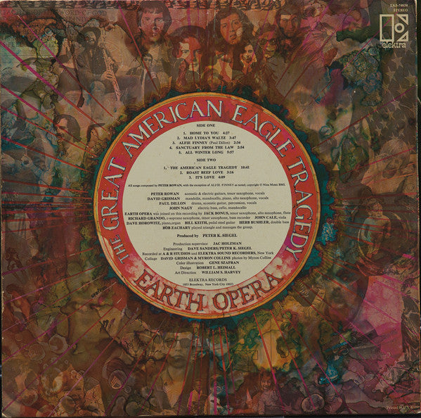 Earth Opera : The Great American Eagle Tragedy (LP, Album, RP)