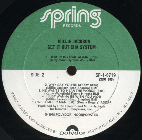 Millie Jackson : Get It Out'cha System (LP, Album, All)