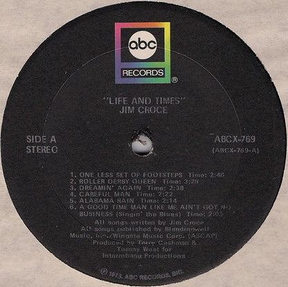 Jim Croce : Life And Times (LP, Album, Club, Gat)