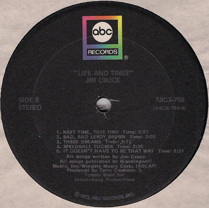 Jim Croce : Life And Times (LP, Album, Club, Gat)