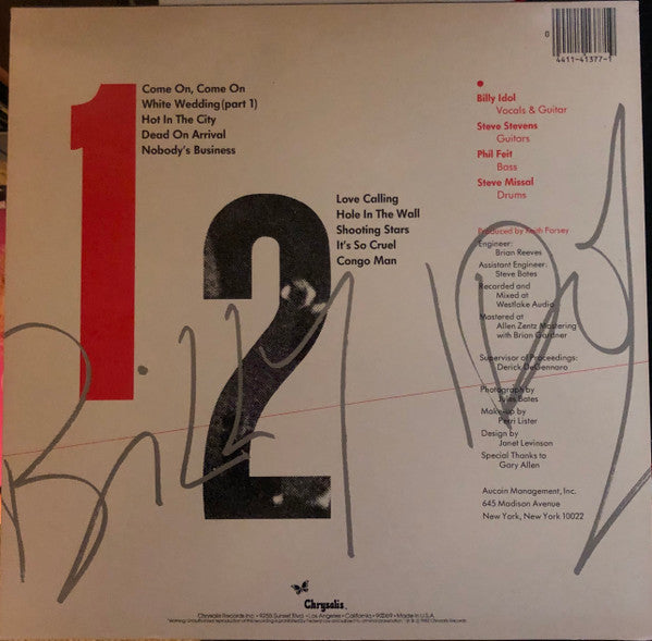 Billy Idol : Billy Idol (LP, Album, RE, RP, Car)