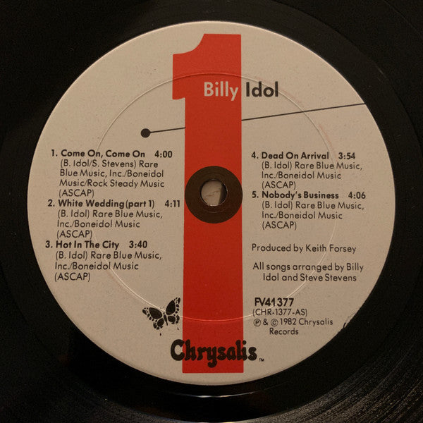 Billy Idol : Billy Idol (LP, Album, RE, RP, Car)