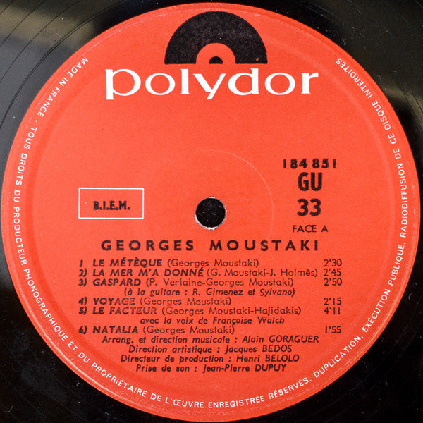 Georges Moustaki : Georges Moustaki (LP, Album, Gat)