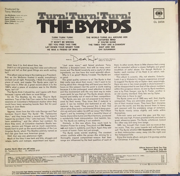 The Byrds : Turn! Turn! Turn! (LP, Album, Mono, Pit)