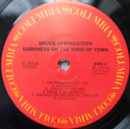 Bruce Springsteen : Darkness On The Edge Of Town (LP, Album, Glo)