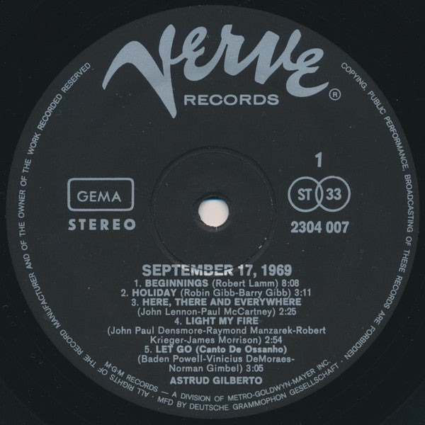 Astrud Gilberto : September 17, 1969 (LP, Album)